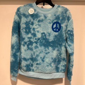 EPIC THREADS GIRLS SUGAR BLUE PEACE SIGN LOGO TOP